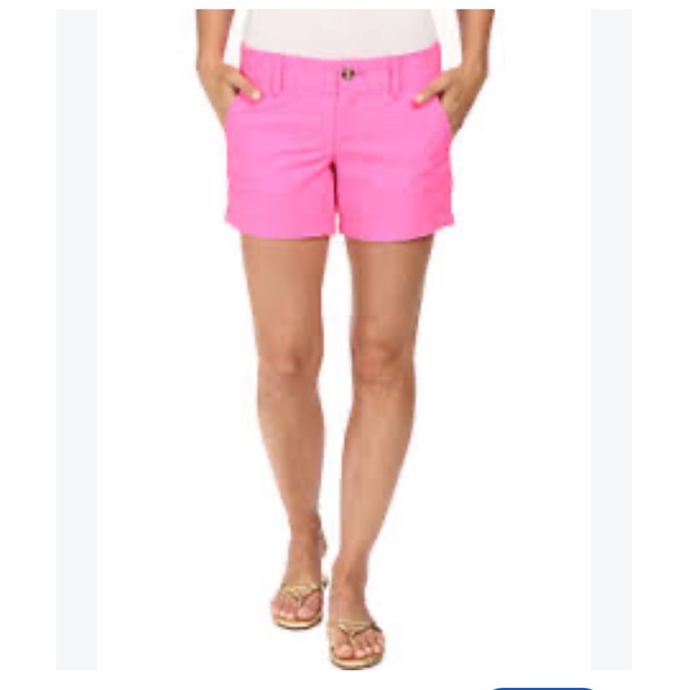 Lilly Pulitzer Callahan Shorts Hot Pink Chino Cotton Mid Rise Size 6 26712